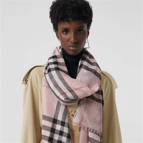 burberry lightweight check wool and silk scarf ash rose|burberry silk scarf.